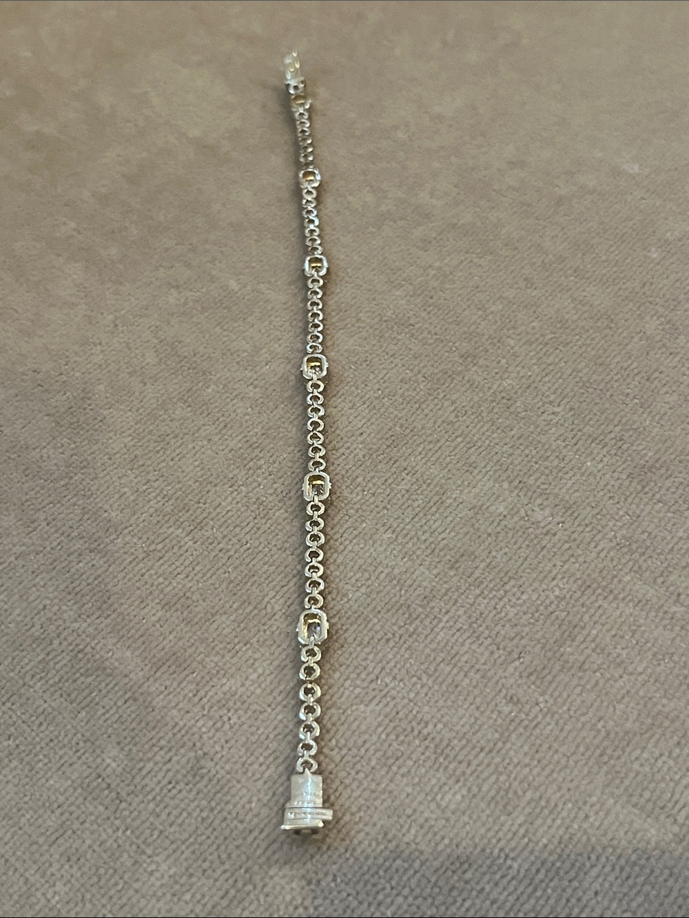 Judith Ripka CZ Sterling 925 Gold Clad Tennis Bracelet - Sparkling Link Design - Picture 9 of 12